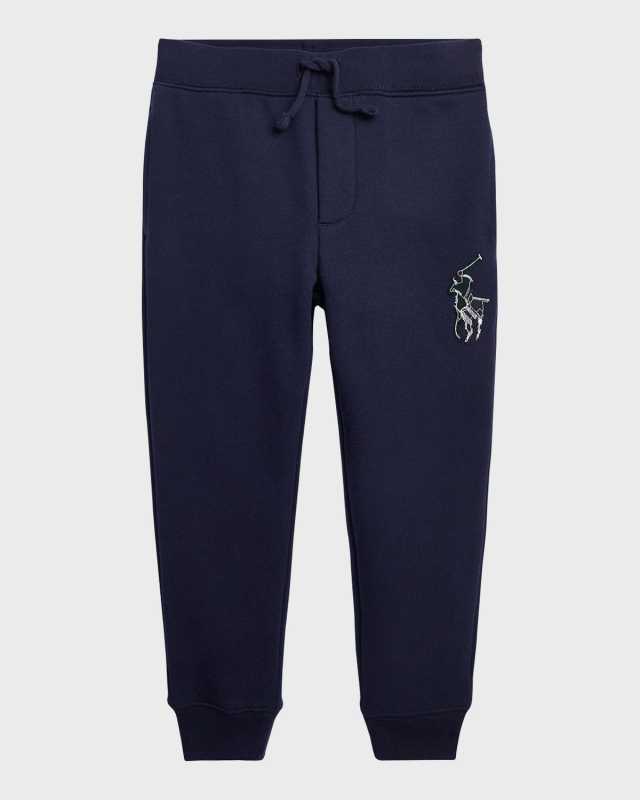 Boy's Joggers W/ Embroidered Oversized Pony, Size 2-7